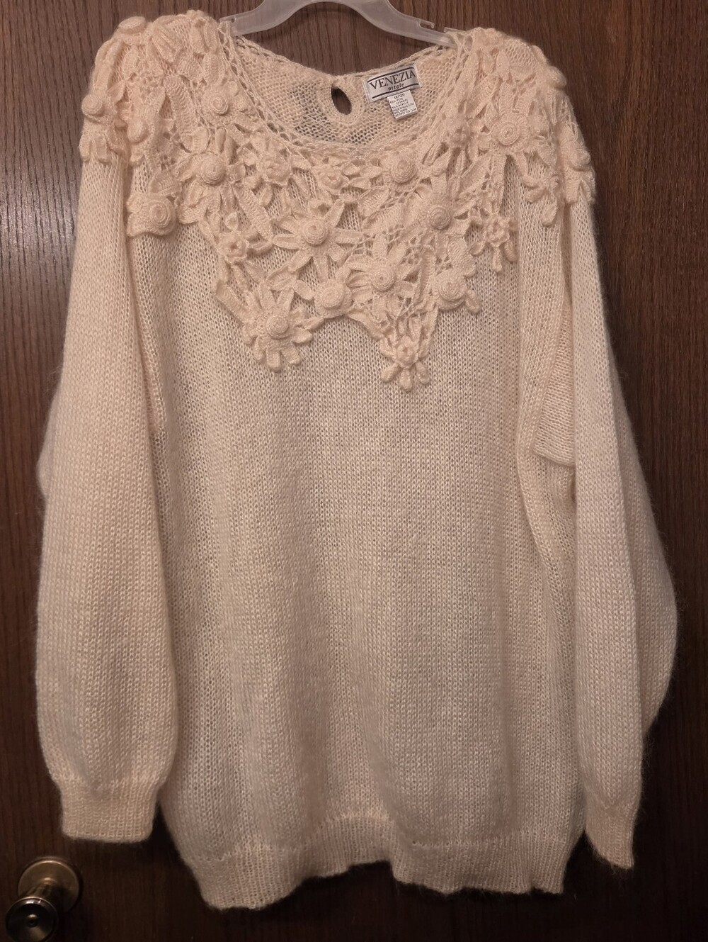 Vintage Venezia Vitale Mohair Sweater Beautiful & Soft!! Cream Women's 18/20